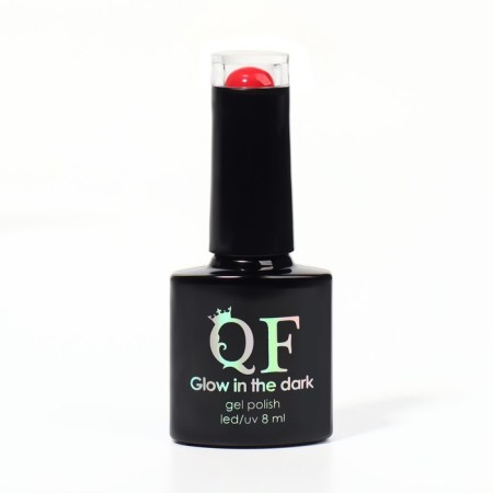 Gel nail polish, Glow in the Dark, 3-phase, 8ml, LED/UV, luminescent, red color (46)-6