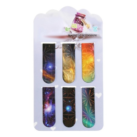 A set of magnetic bookmark for books Calligrata 6 pieces, "Universe", mix-8