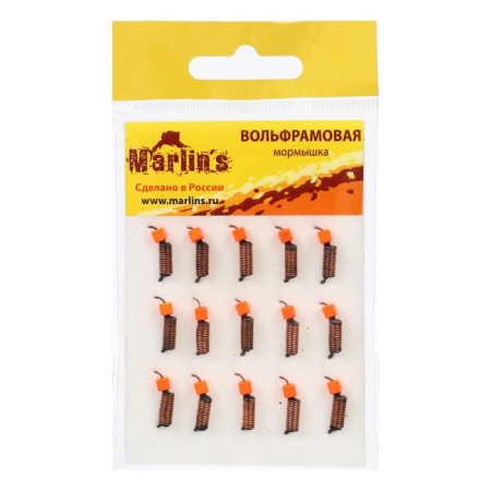 Mormyshka Wolfram Marlin’s Book, 2 mm, 0.95 g, black + cube red UV, 15 pcs.-1