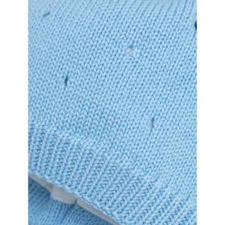 A cap on ties with a pompom Children's Amarobaby Pure Love Cutie, with a lining, size 44-46 cm, blue color-4