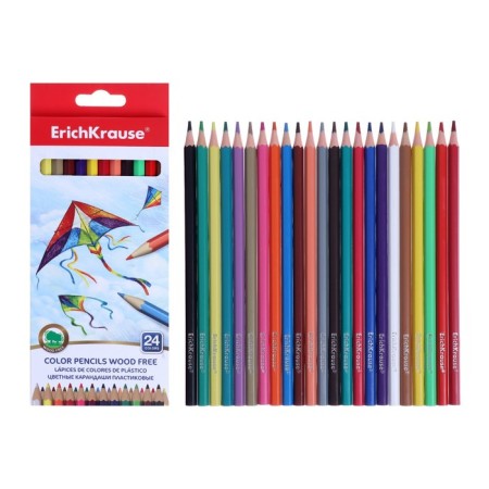 Pencils 24 colors, erichkrause, plastic, hexagonal, 3.0 mm barrels, cardboard packaging, euro suspension-4