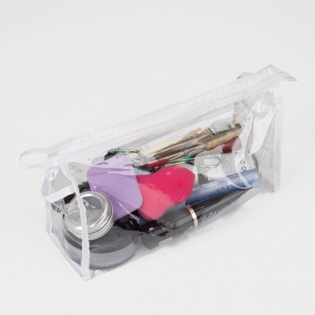 Cosmetic bag with lightning, white color-3