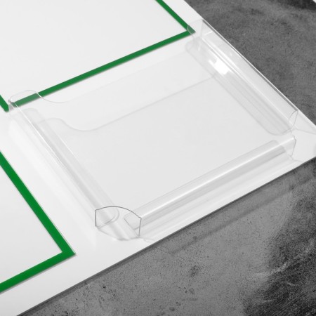 Information stand “Consumer Corpourine” 3 pockets (1 flat A4, 1 flat A5, 1 volumetric A5), green color-1