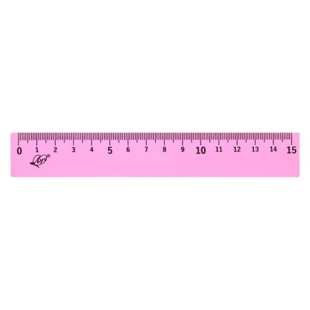 Drawing set 4 objects (ruler 15 cm, square 30 °/ 60 °, 10 cm; square 45 °/ 45 °, 8 cm; transporter 180 °, 9 cm), transparent pink-4