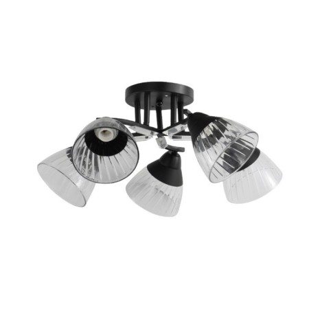 Lamp Ceiling Economy Highlight 12205/5BK CL+BK, 5x60W, E27, 24x54x54 cm, black color black
