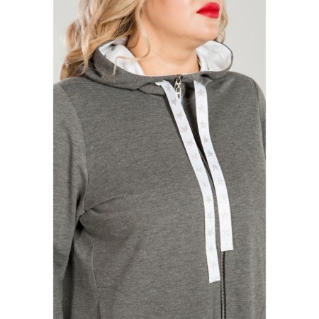 Female suit, size 52, gray color-6