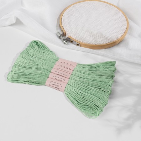 A set of threads muline No. 966, 8 ± 1 m, 6 pcs, the color is delicate green-1
