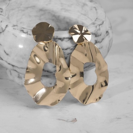 Earrings Metal "Atmosphere" drop, color gold-5
