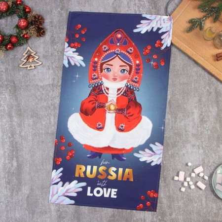 Ethel towel "From Russia with Love" 40x73 cm, 100% HL, sarzha 190 g/m2