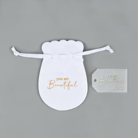 The sucker bag “You are beautiful”, beige, embossing, 9 × 12 cm-5