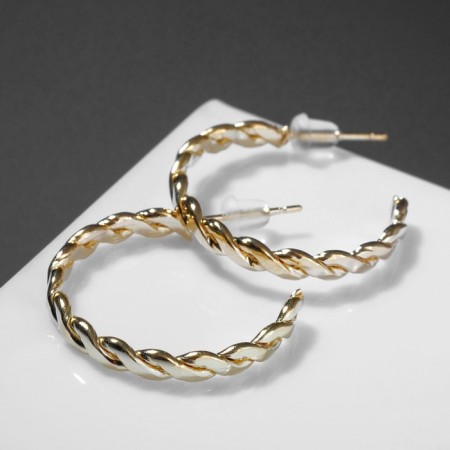 Ring earrings "Style" braid, d = 2.5, color gold