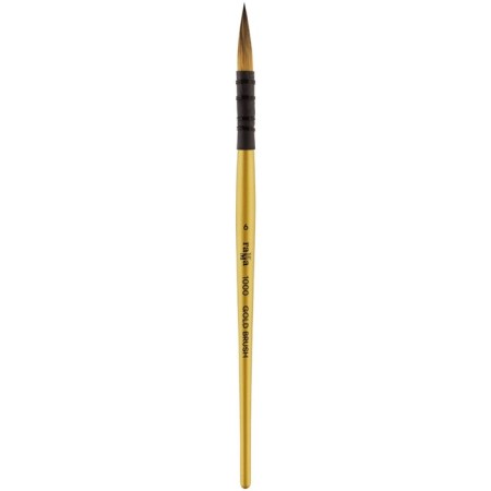 Synthetic brush, round, gamma "Gold Brush" No. 6, French mount, short handle-1