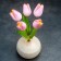 Souvenir "Tulips in a vase", 5 flowers, small, pink, selenite