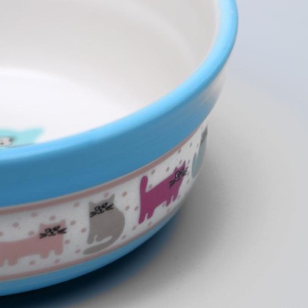 Ceramic "cat Life" bowl 300 ml 12.7 x 5 cm, blue-4