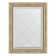 Mirror with engraving in the baguette frame, aged silver with weaving 70 mm, 53x71 cm