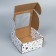 Box a gift team with a window, packaging, "stars", white, 16x8x16 cm