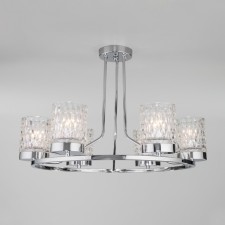 Ceiling chandelier with glass ceilings Calle, 40W, E27, 65x65x42 cm