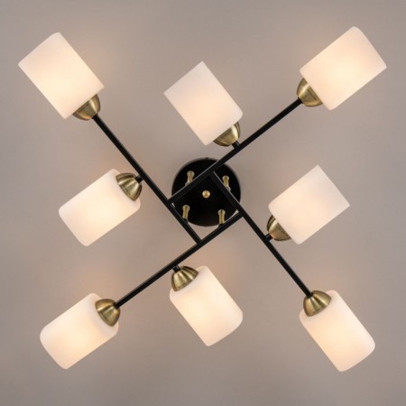 Ceiling chandelier Citilux "Henry" CL130285, 79.5x79.5x1.5 cm, 8x75W, E27, Black Color Black-5