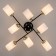 Ceiling chandelier Citilux "Henry" CL130285, 79.5x79.5x1.5 cm, 8x75W, E27, Black Color Black