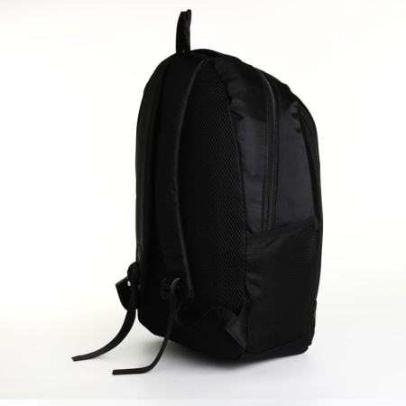 Youth backpack with a zipper, 4 pockets, black/green color-3