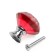 Handle button Cappio, red color "diamond", glass, d = 30 mm