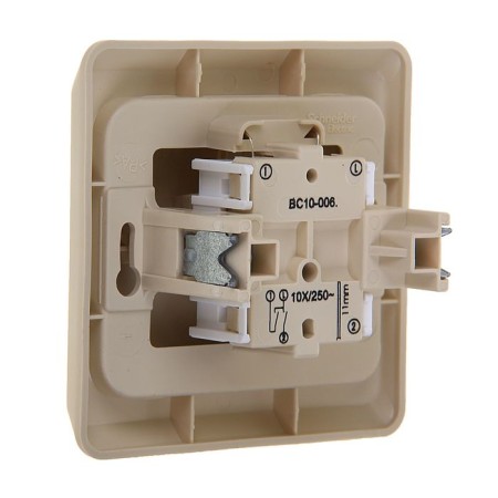 Schetode switch Sche BC10-006K, 2 keys, with backlight, cream color-1