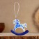 Souvenir "Horse-rocking" under Gzhel, 6.5 cm, manual painting