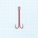 Double hook with a long fore -end Fish 2 Fish 303 No. 3/0, Red color, 62 mm