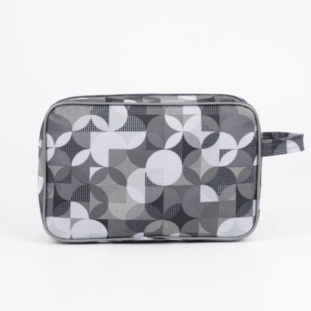 Lightning cosmetic bag, external pocket, gray color-1
