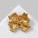 Brooch "Flower" bow, white-gray color in matte gold