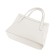 Bag women, genuine leather, white 31x12x25 cm