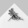 New Year's Brooch "Deer" soaring, color mix (indivisible packing 12 pcs., Price per pcs.)