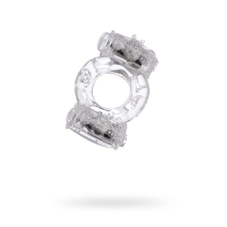 Erective ring on a penis with double vibration Toyfa, TPE, transparent