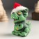 Souvenir ceramics "Green clay dragon in the New Year's cap" 6.5x5.3x8 cm
