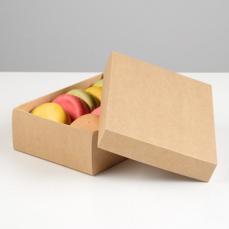 Cardboard box without a window, craft, 16.5 x 12.5 x 5.2 cm, set 5 pcs