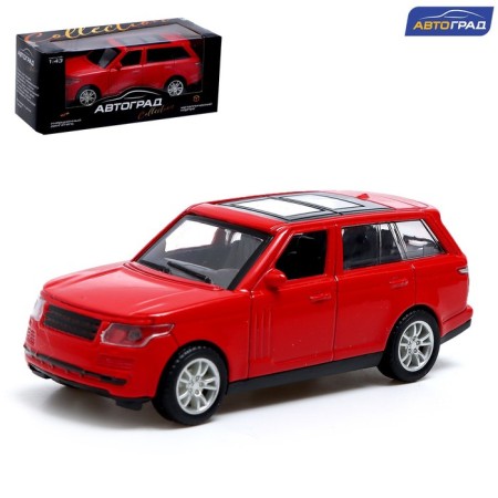 Metal jeep machine, inertial, scale 1:43, red color
