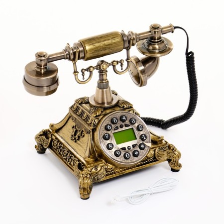 Retro-telephone "Ames", 18 x 24 x 25 cm, gilding-1