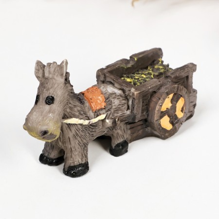 Figure "Donkey with a wagon" 4x2x2.5cm