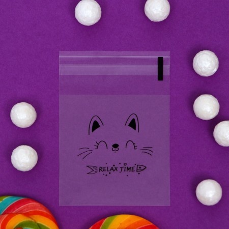 BOPP package with sticky tape, "happiness", 7*7+3cm-3