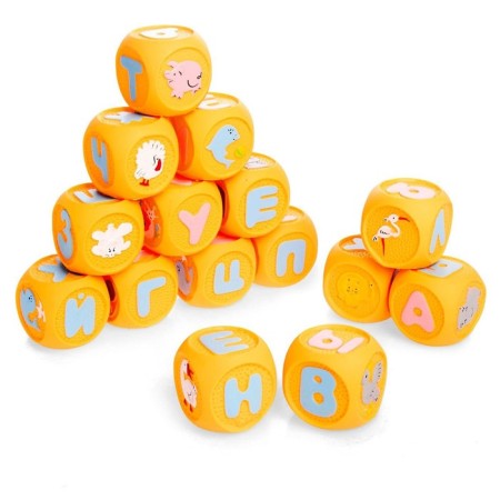 A set of rubber cubes "Fun ABC", 18 pieces-7