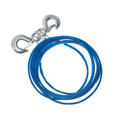 Torso towing cable, metal in PVC braid, 4m, 3 tons, 2 hooks