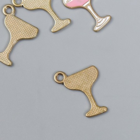 Decor for creativity metal, enamel "cocktail" 2x1.5 cm-1