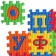 Game rug-puzzle, blue tractor
