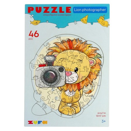 Wooden puzzle "Leo photographer" s