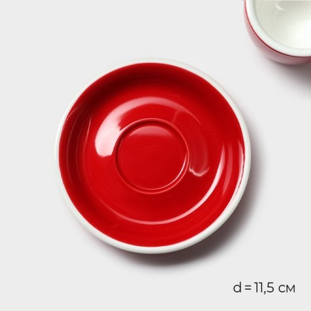 Coffee steam porcelain Magistro Coffee Time, 2 items: a cup 80 ml, a saucer d = 11.5 cm, red color-2
