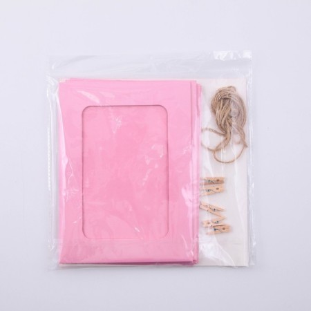 Garland for photographs with junction of Pink, 6 pcs-9