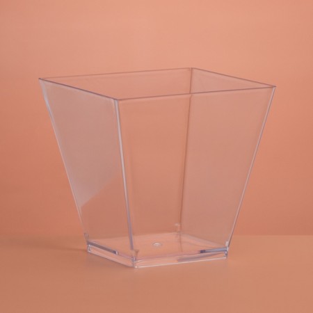 The form of the plastic disposable for the buffet "Square", 200 ml, transparent, 15 pcs/units.-1