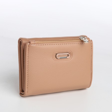 Women's wallet on magnet, beige color