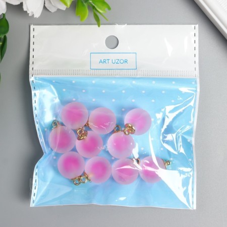 Acrylic Sharl Suspension "Matte Pink 2,1x1.6 cm-2
