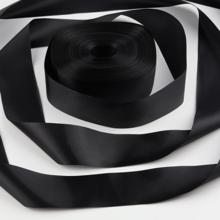 Satin tape, 50 mm × 100 ± 5 m, black color